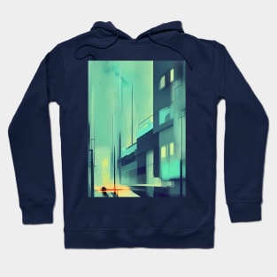 Night azure street Hoodie